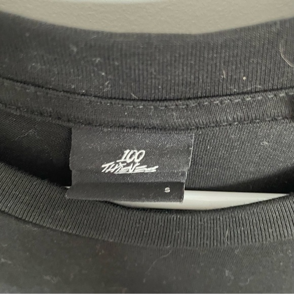 100 Thieves LA Thieves Signature Short Sleeve Black Tee - Picture 3 of 3